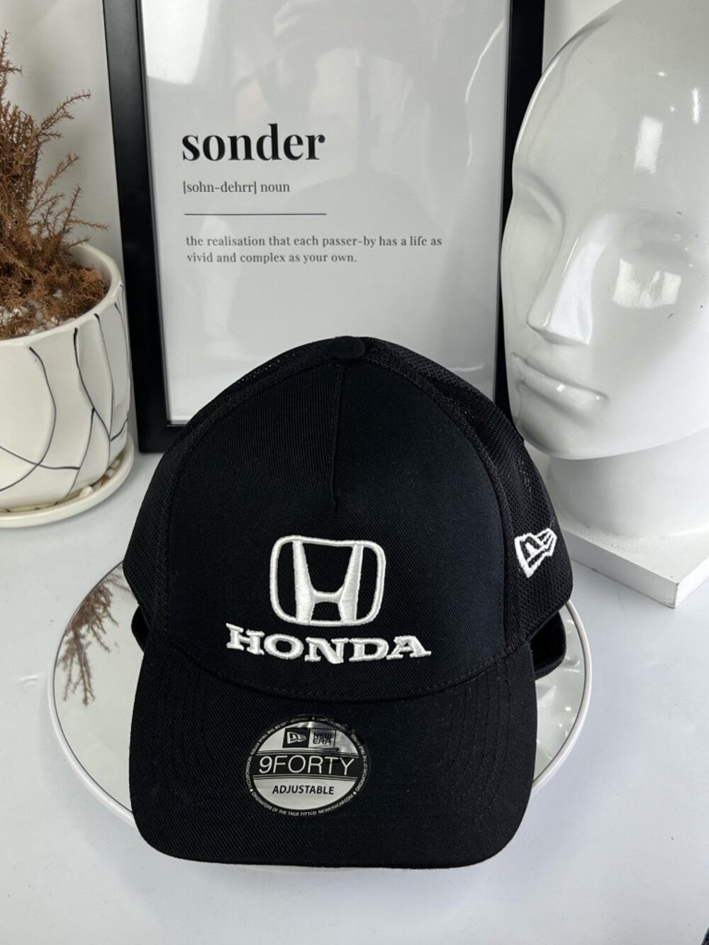 Honda Embroidered 9FORTY Trucker Hat Black Mesh Adjustable Cap